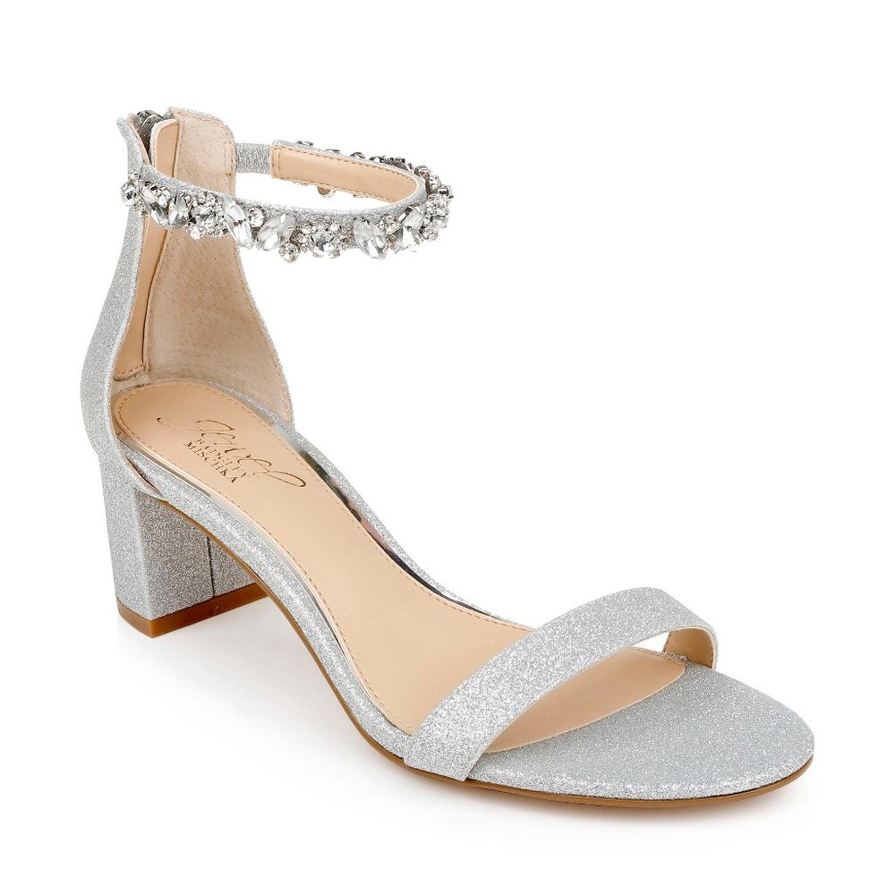 Jewel Badgley Mischka Glittering Silver Heels